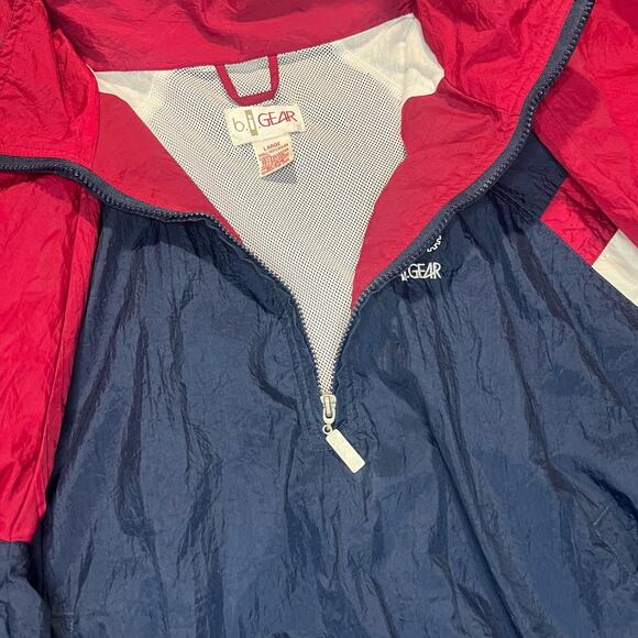 VINTAGE B.I Gear Half Zip Windbreaker Jacket Size Large Mens Blue Unisex Casual - Picture 7 of 15